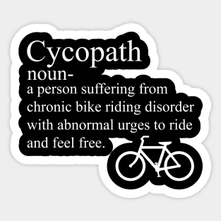 Funny Cycling Cycopath Noun Sticker